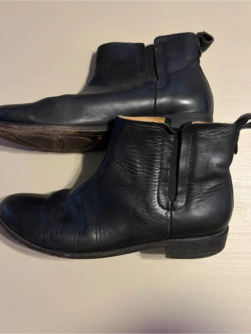 OluKai Black Leather Chelsea Ankle Boots